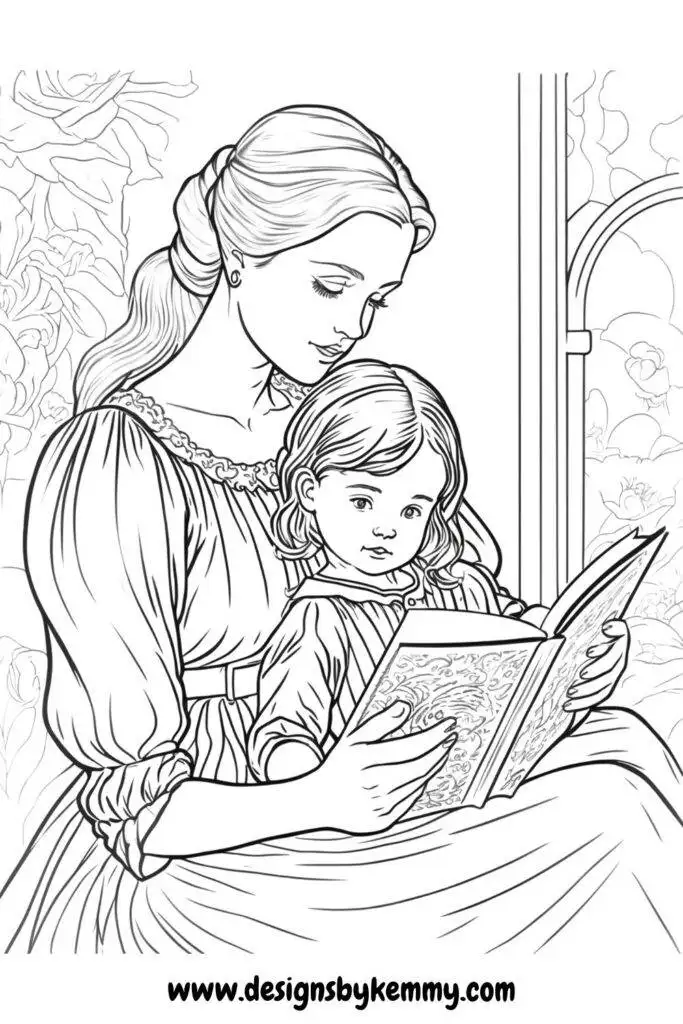 Mothers day coloring pages for adults