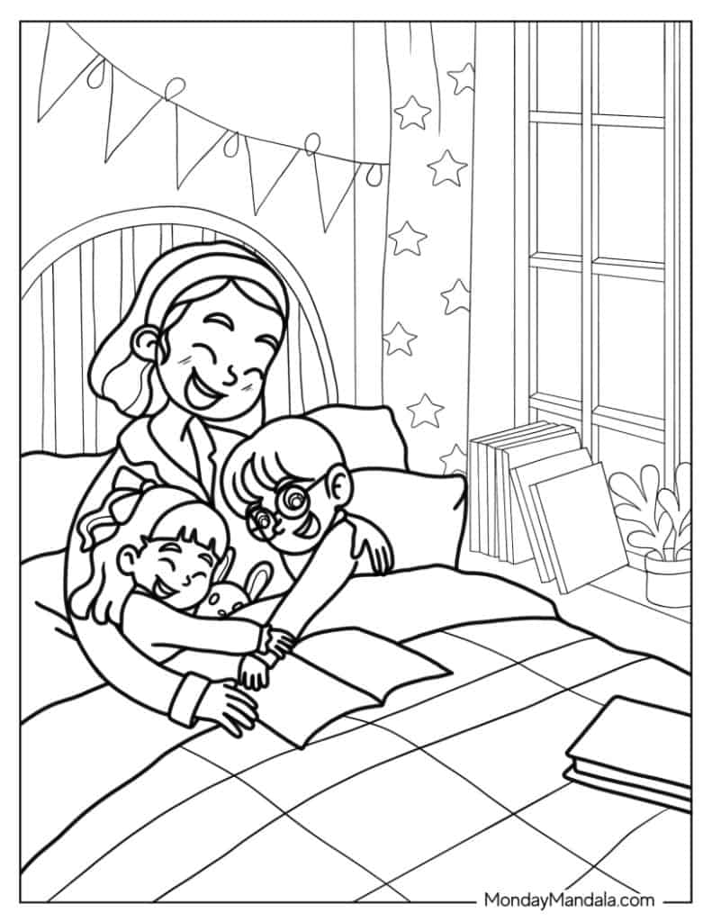 Family coloring pages free pdf printables