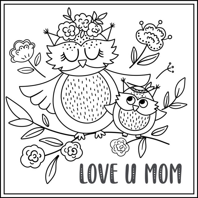 Printable mothers day coloring pages cards activities to keep kids busy