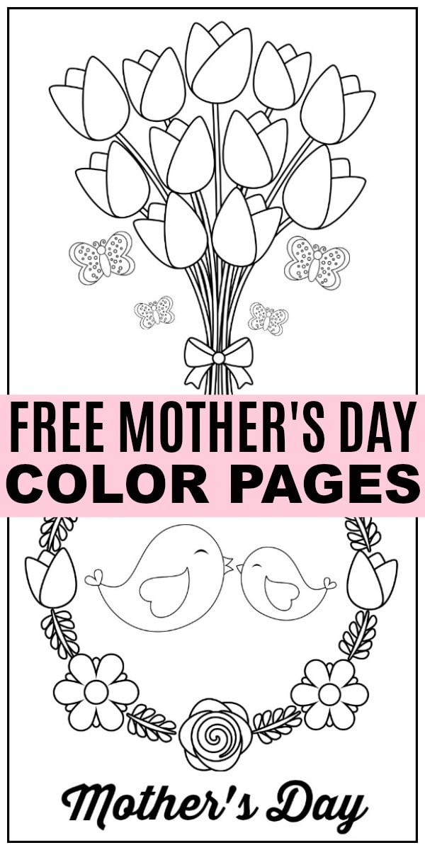 Mothers day color pages