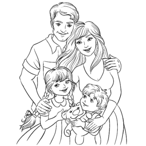 Family coloring pages printable for free download