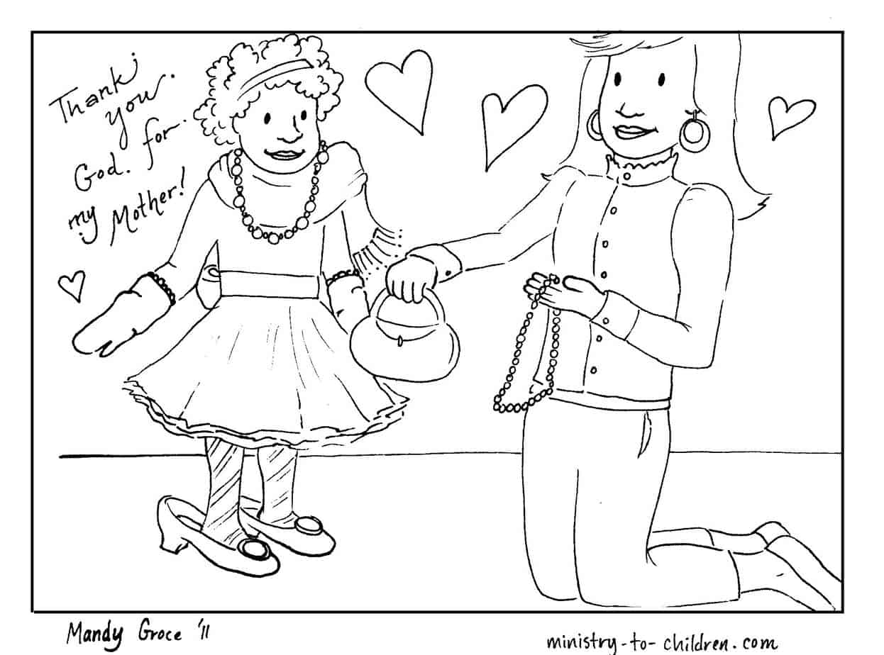 Mothers day coloring pages free easy print pdf