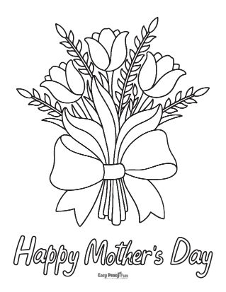 Printable mothers day coloring pages