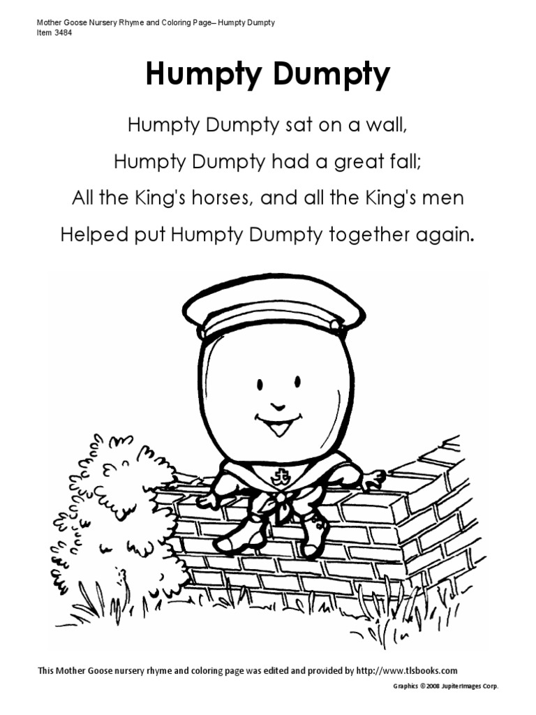 Mother goose humpty dumpty pdf