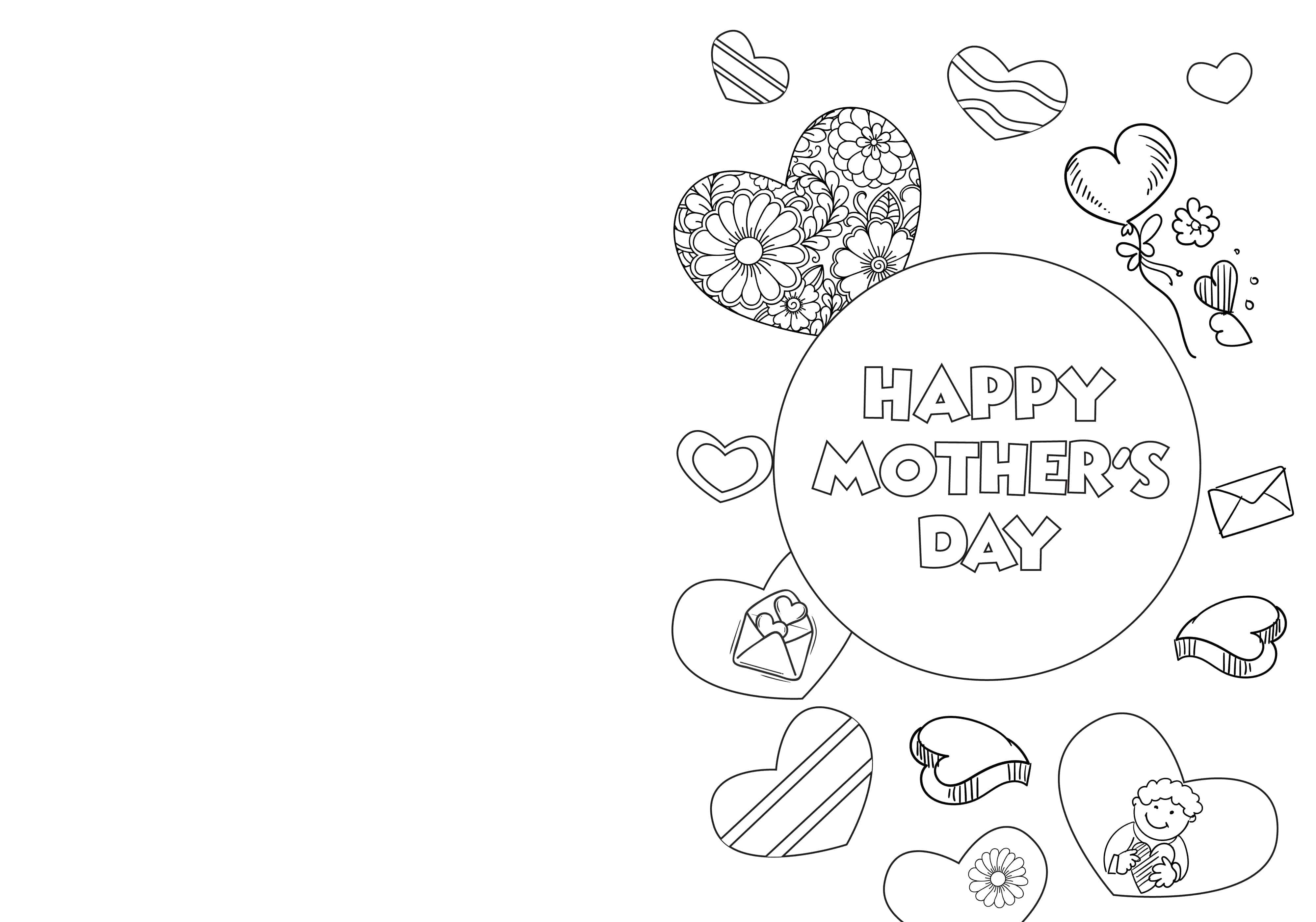 Printable mothers day cards to color pdfs