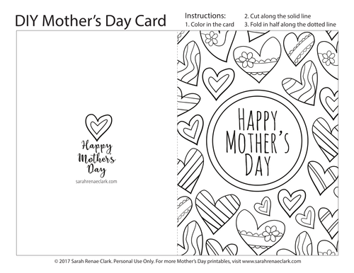 Mothers day printable coloring card â pdf printable card to color for mom mum teaching resources