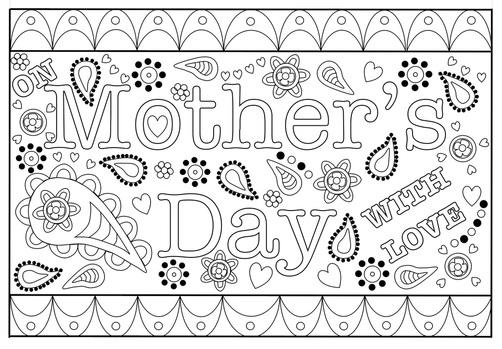 Printable mothers day colouring card