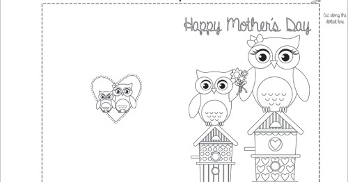 My owl barn printable mothers day coloring card templates