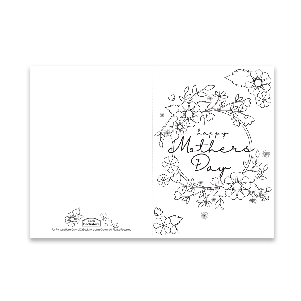 Mothers day coloring card
