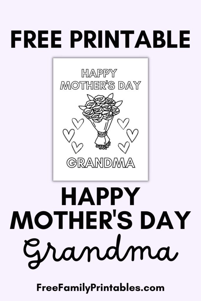 Free happy mothers day grandma printable