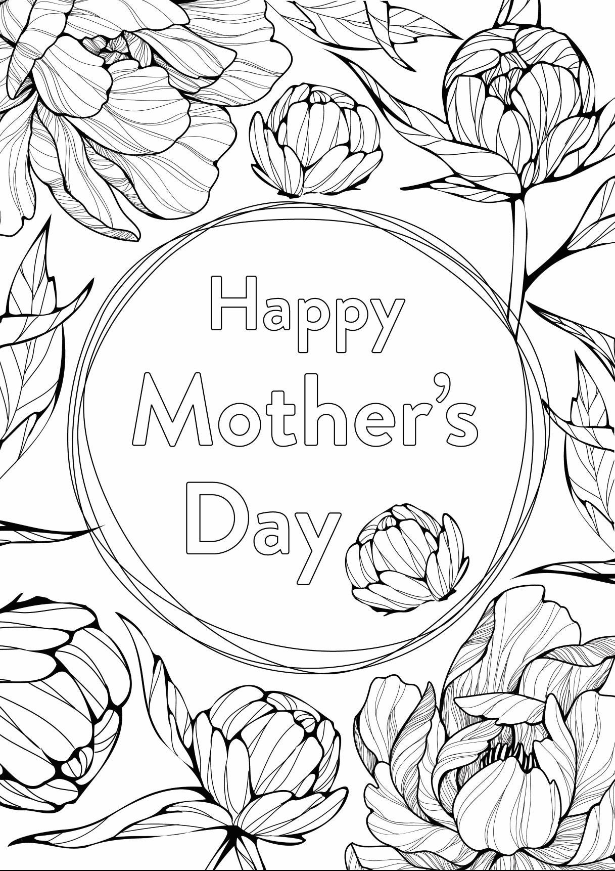 Mothers day louring activity sheet pdf download