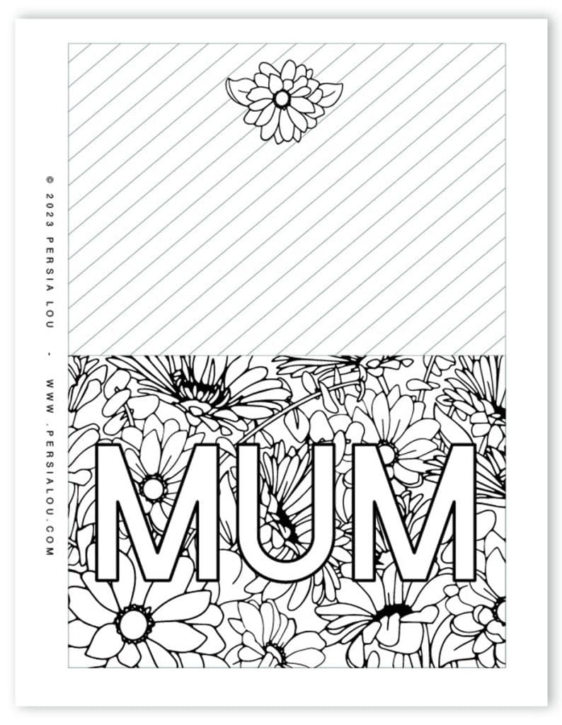 Free printable mothers day cards to color