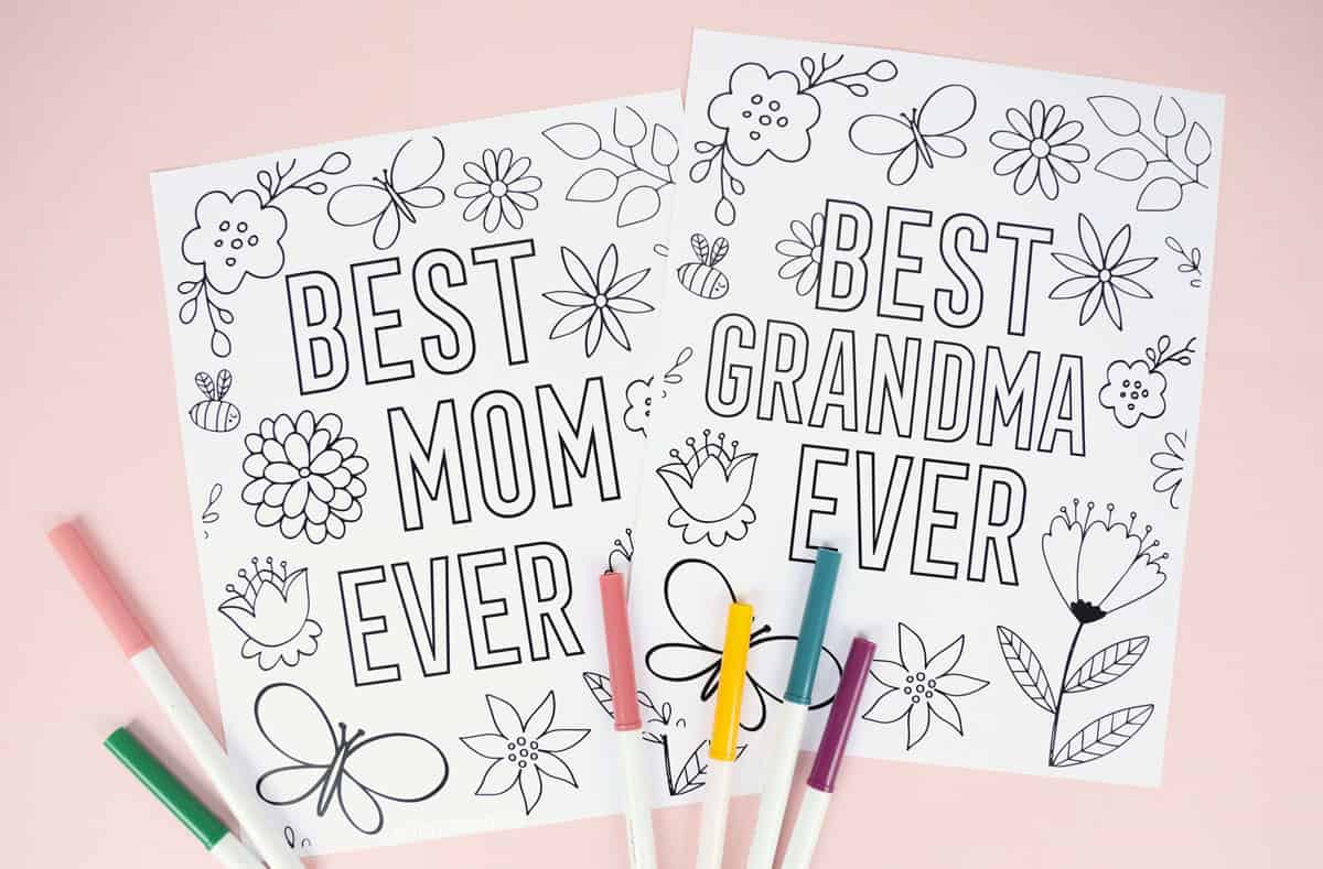 Mothers day printables coloring pages