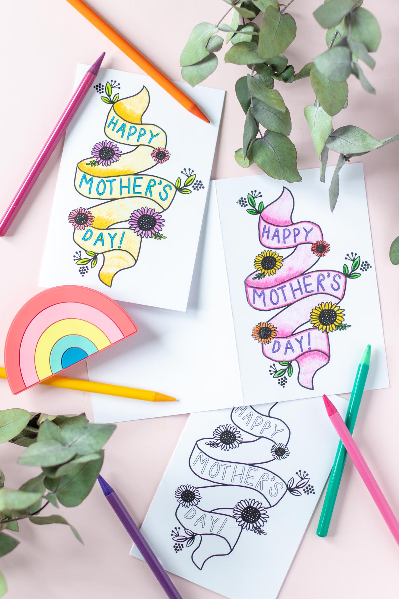 Free printable mothers day card coloring page club crafted