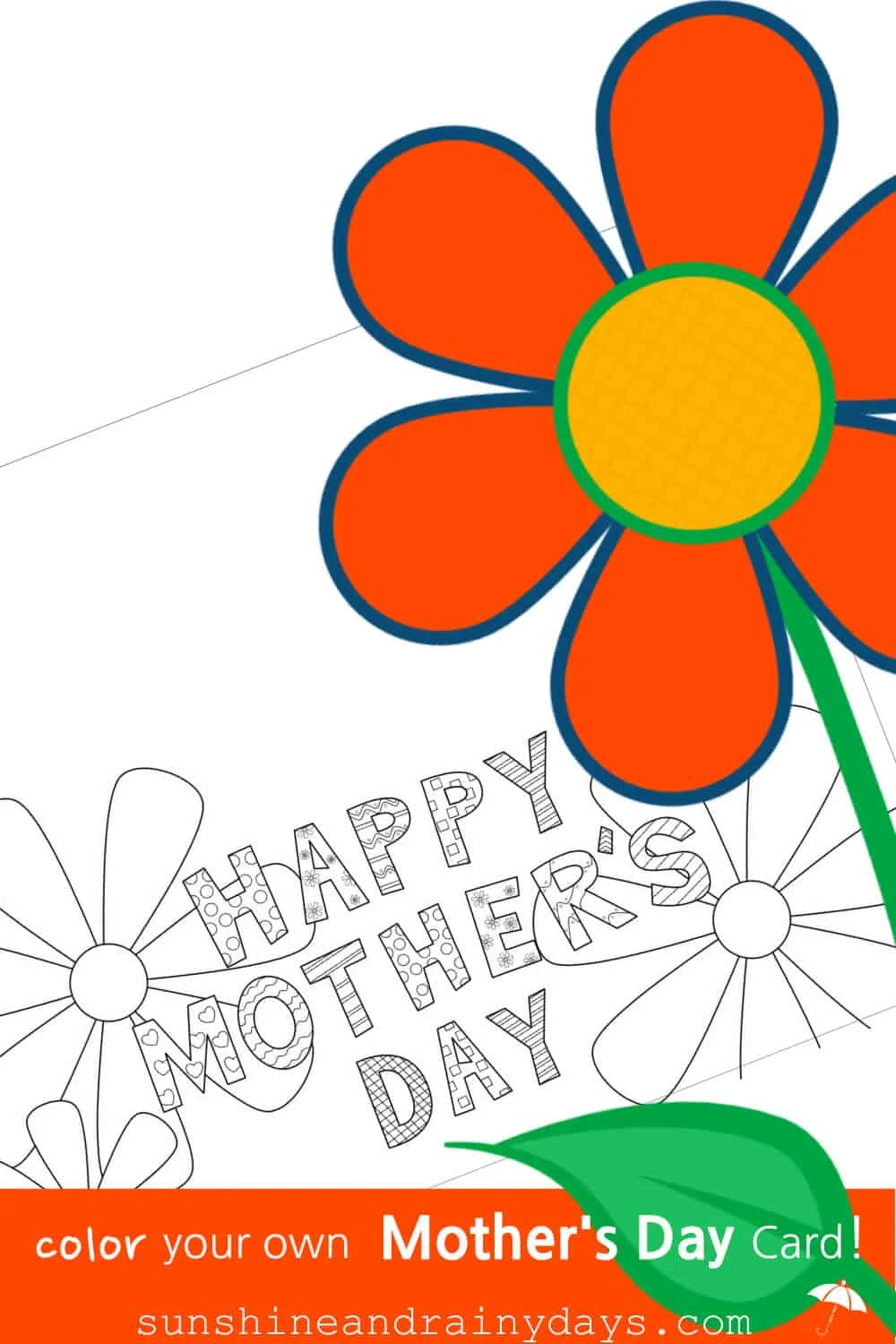 Mothers day coloring card