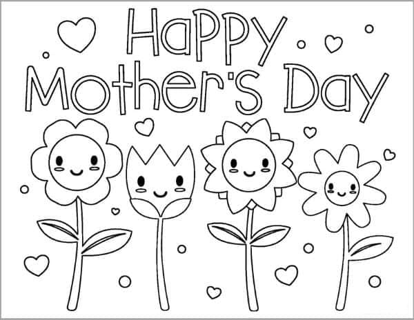 Mothers day coloring page