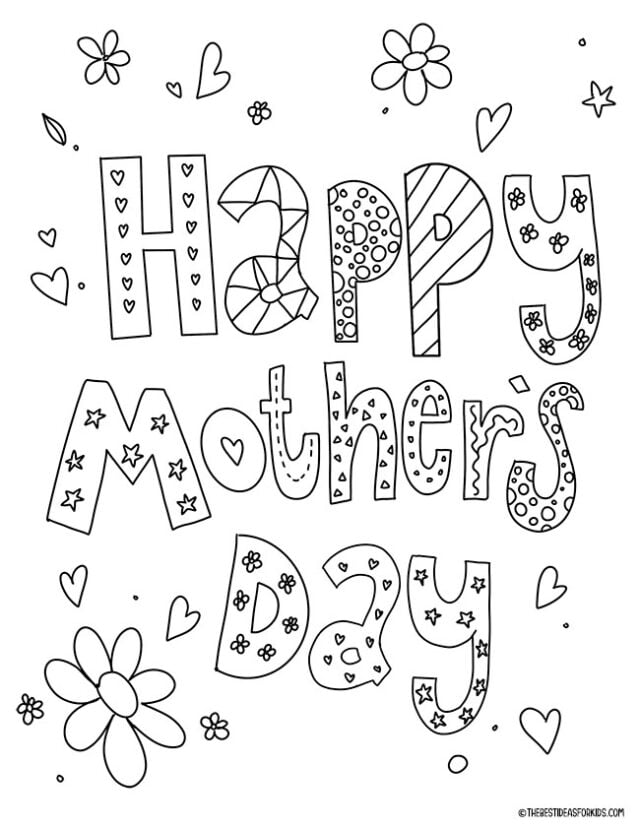 Mothers day coloring pages