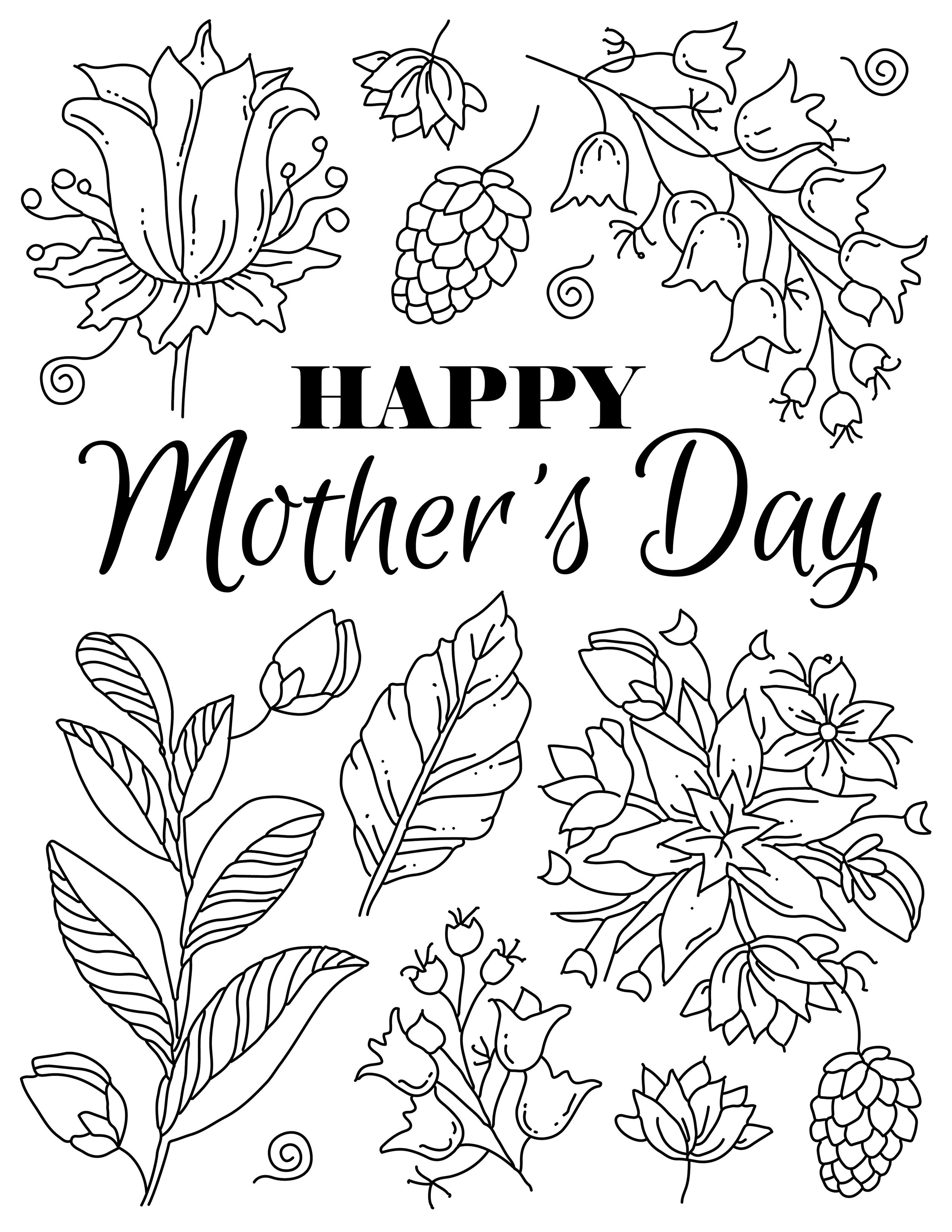 Free mothers day coloring pages printables for kids