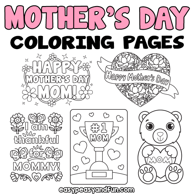 Printable mothers day coloring pages