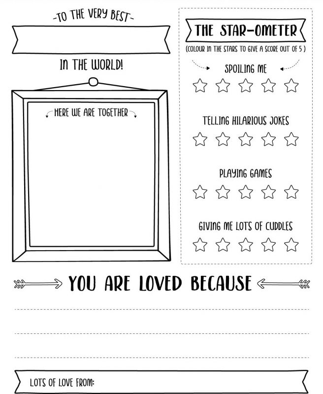 Free mothers day printable for the kids to fill color