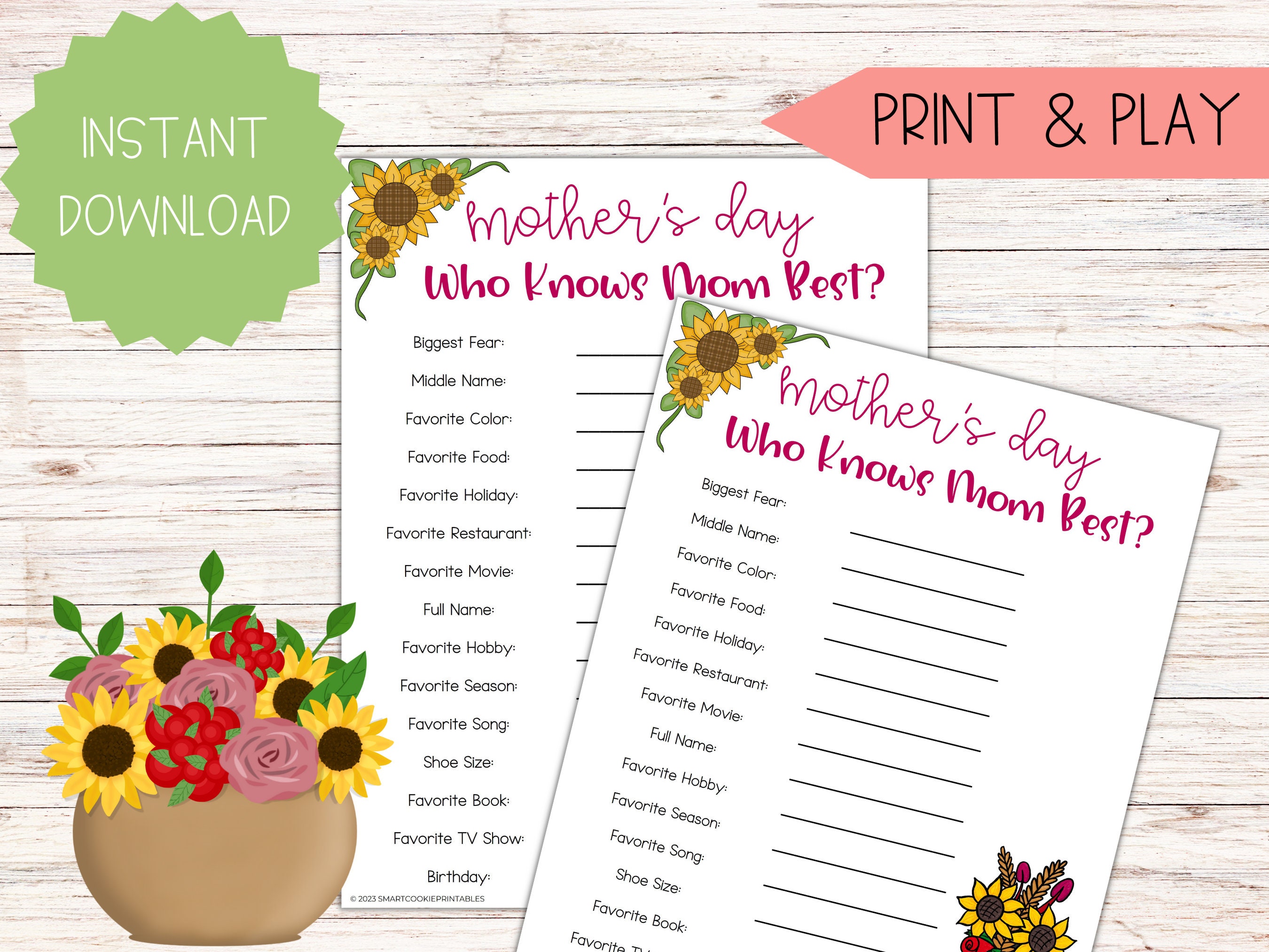 Mothers day party game printable mothers day games for kids