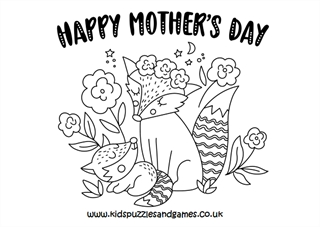 Happy mothers day foxes louring page