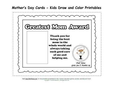 Mothers day certificate coloring sheet youre the greatest mom certificate fun projects for kids mothers day cards mothers day