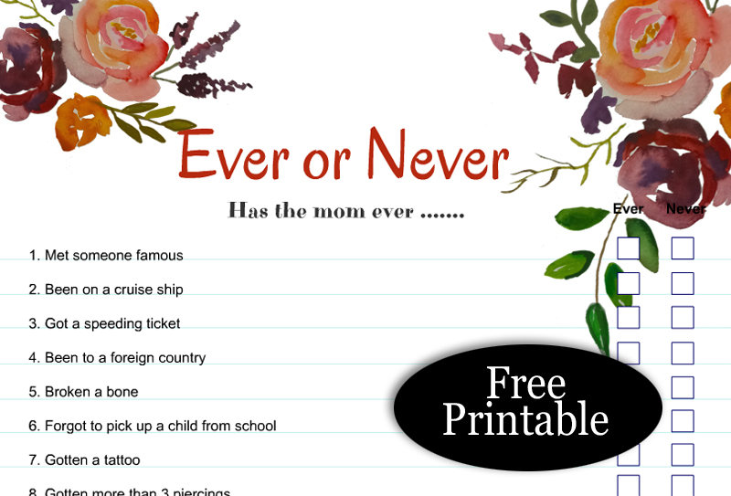 Free printable mothers day games