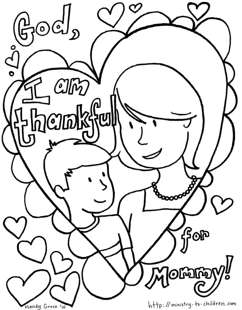 Mothers day coloring pages free easy print pdf