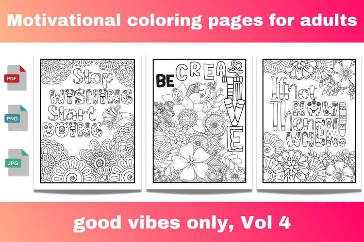 Motivational coloring pages for adults