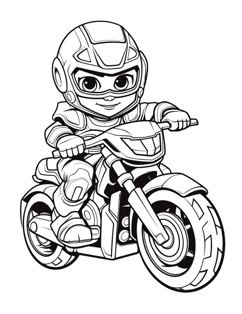 Free motorcycle coloring pages for kids