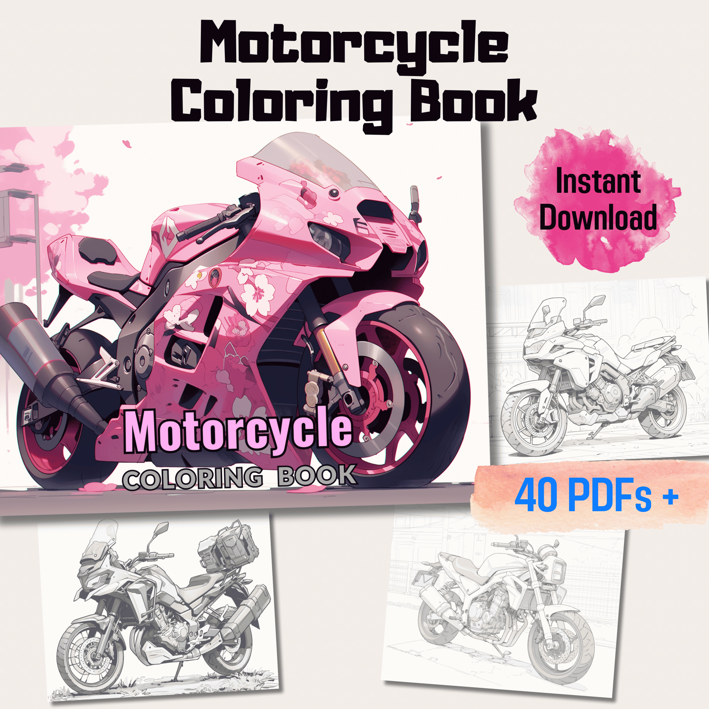 Motorcycle coloring book pages of autobike coloring book pdf â funny print for you