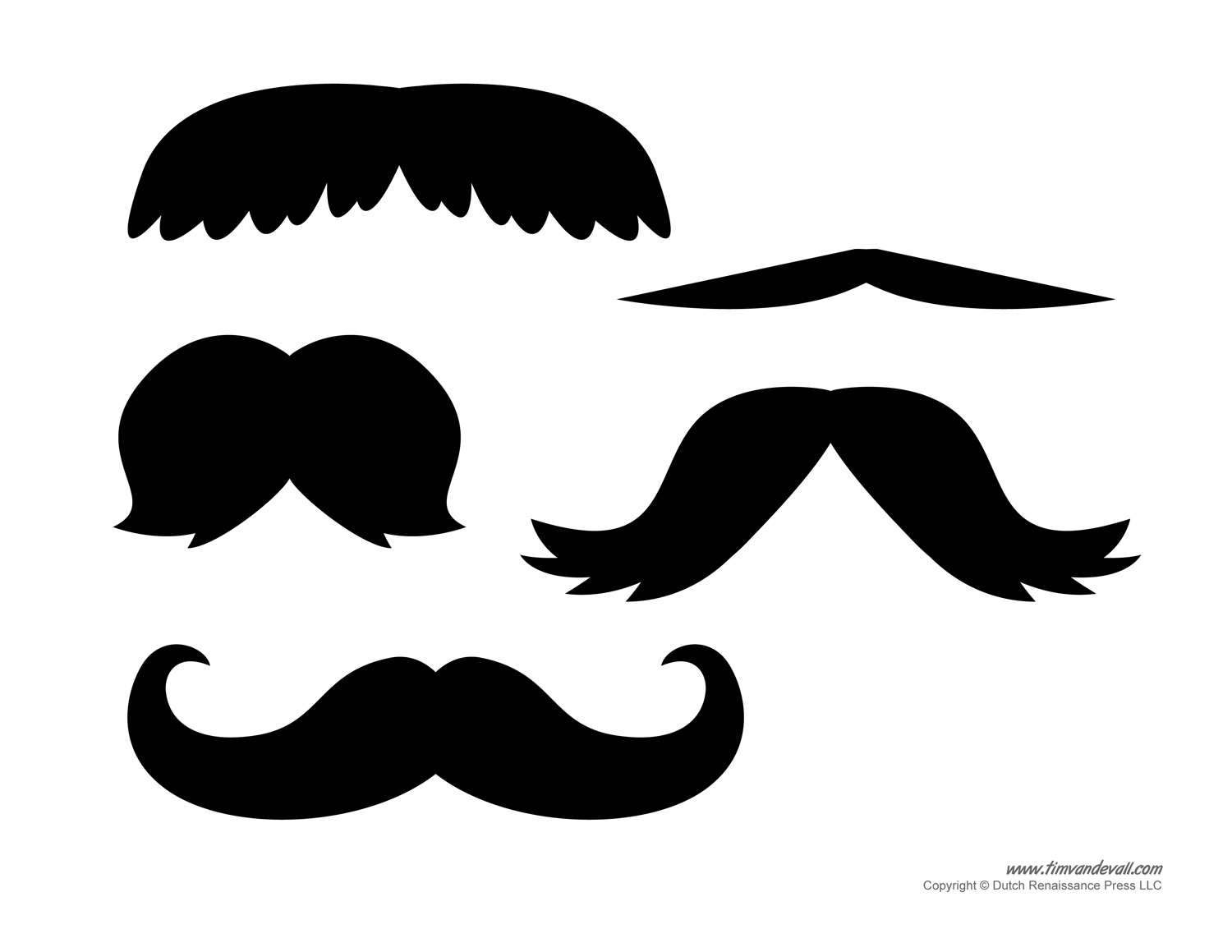 Printable mustache templates mustaches for kids â tims printables