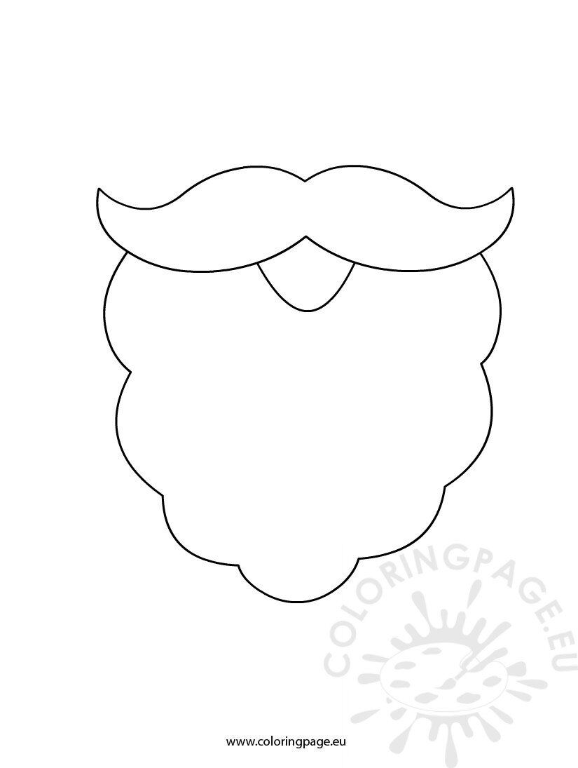 Santa beard template coloring page