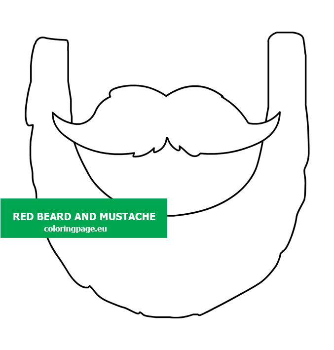 Printable beard and mustache coloring page