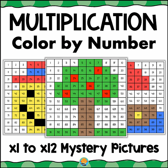 Math coloring worksheets multiplication facts x through x