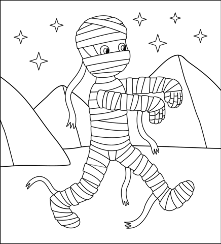 Mummy coloring page free printable coloring pages