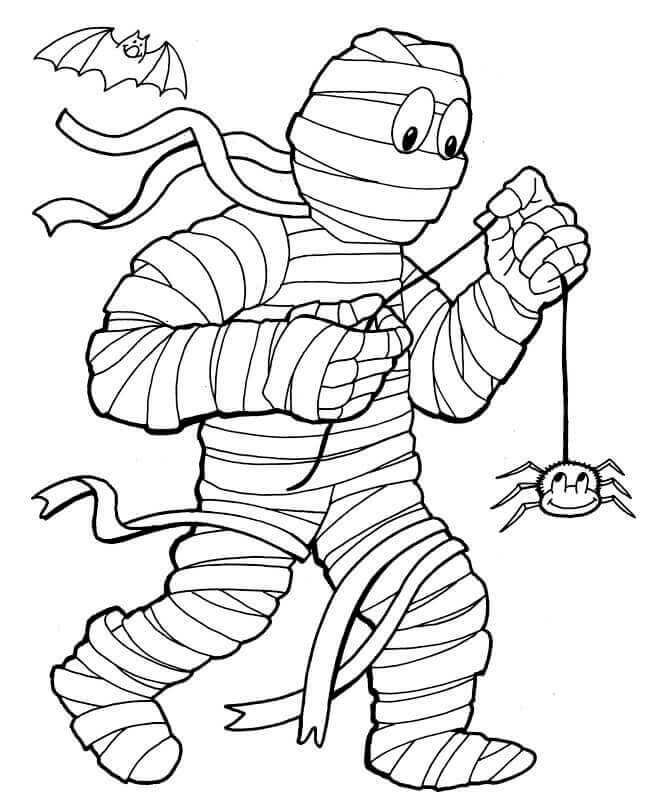 Creepy mummy coloring pages