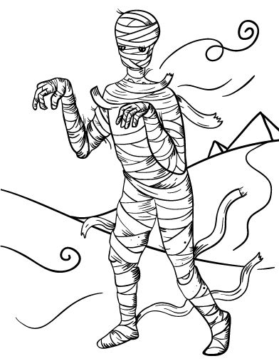 Free mummy coloring page