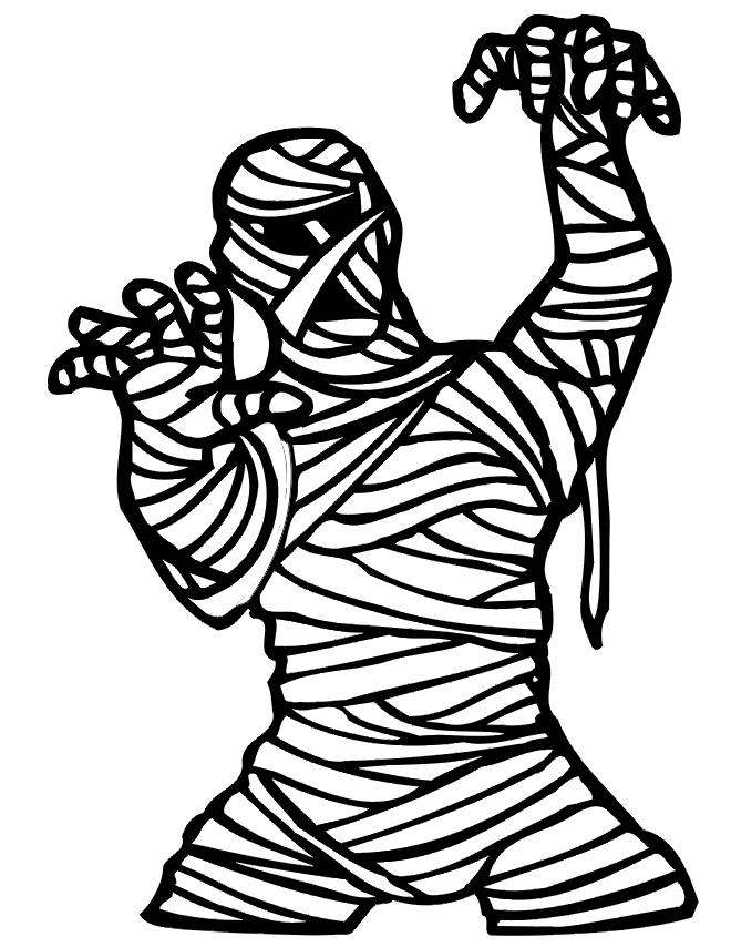 Mummy coloring page scary mummy