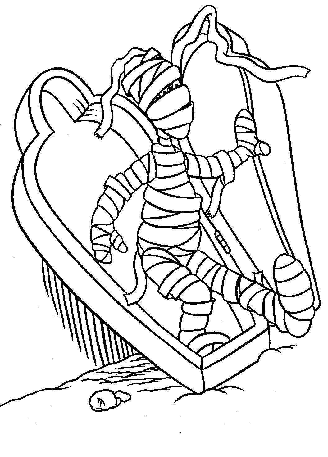 Free printable mummy coloring pages for kids