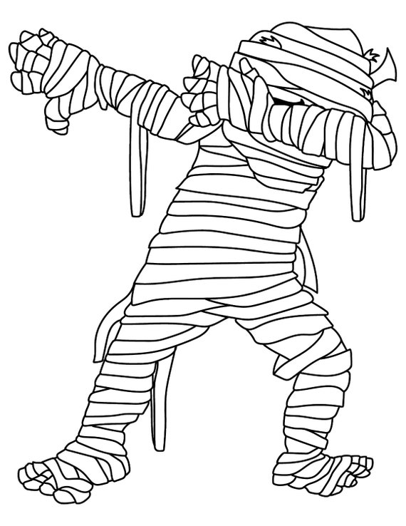 Printable dabbing mummy daboween digital download dabbing halloween coloring page