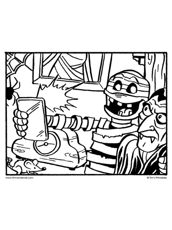 Mummy selfie coloring page â tims printables