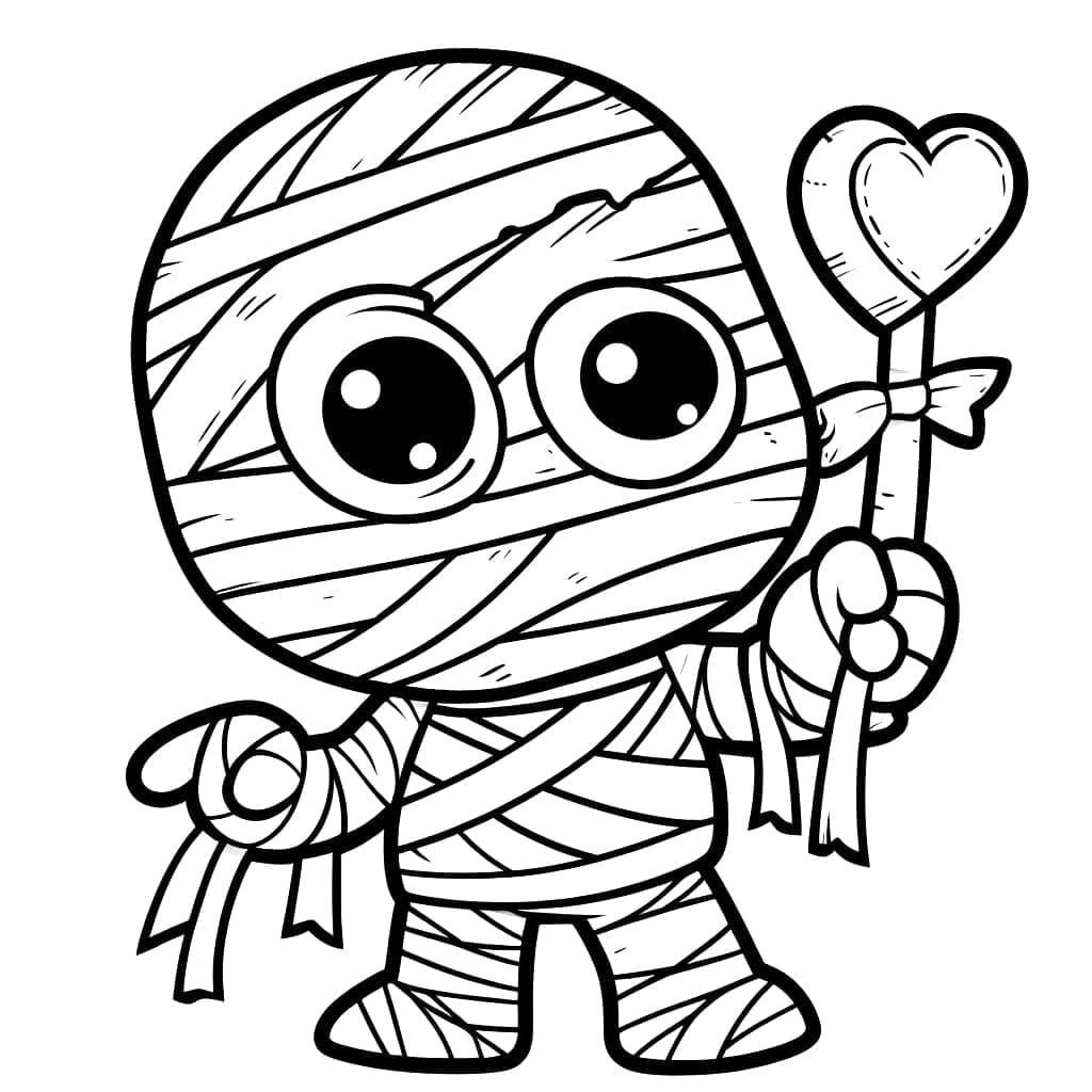 A cute mummy coloring page