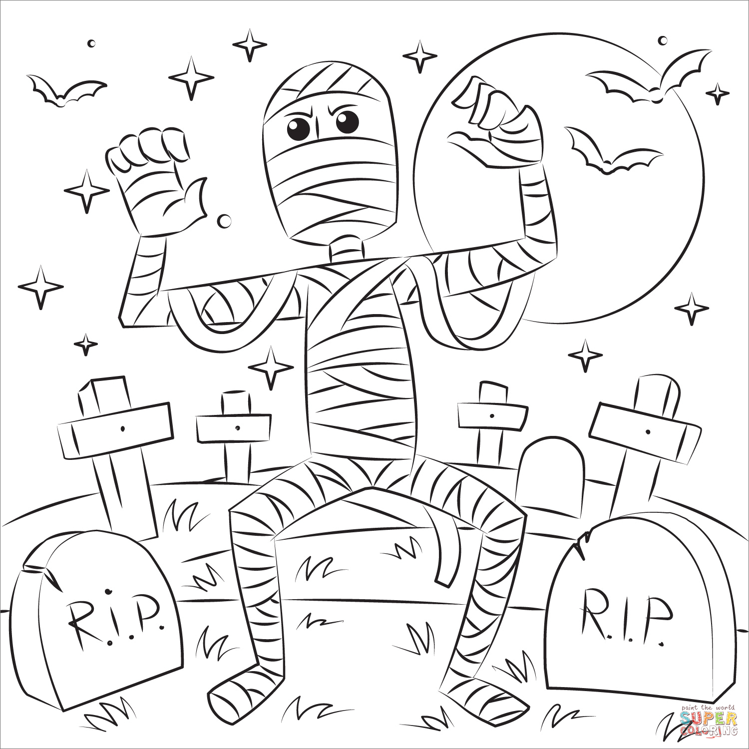 Mummy coloring page free printable coloring pages