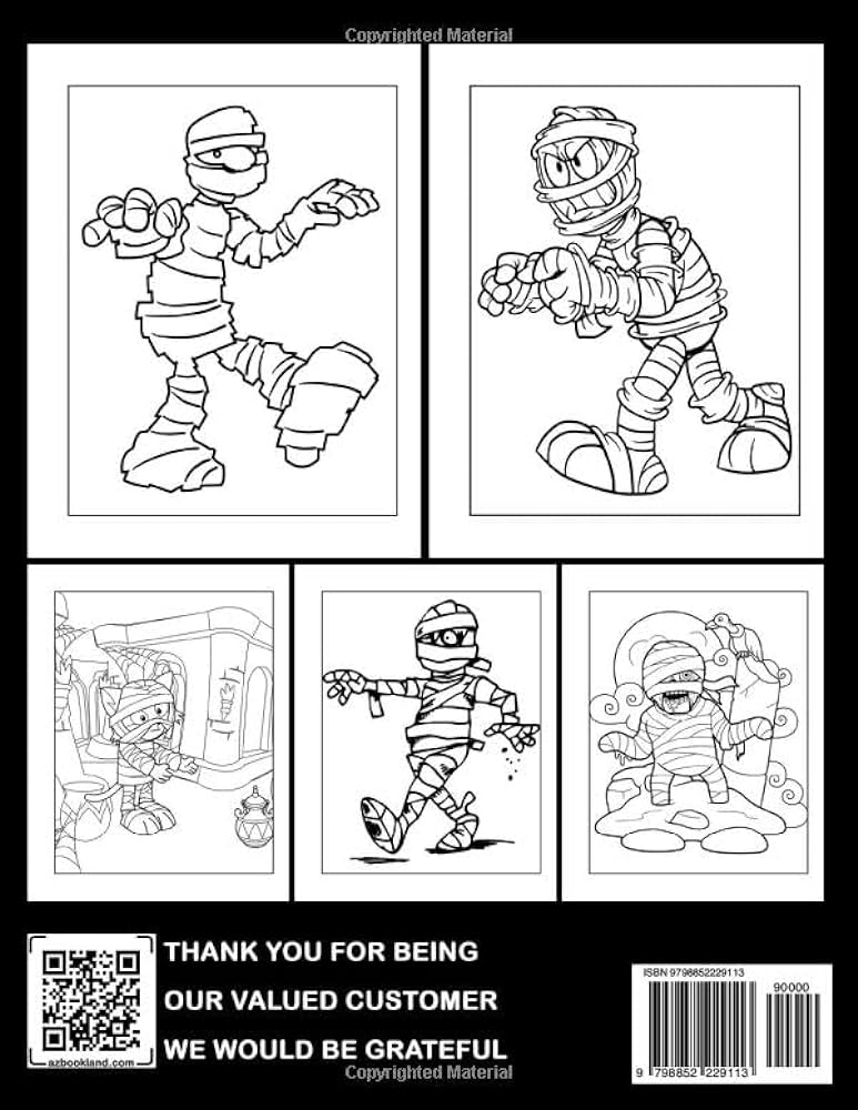 Halloween mummy coloring book monster egyptian mythology character coloring pages with beautiful illustrations for kids teen to unleash the creativity energy ideal gift for halloween butler tillie books