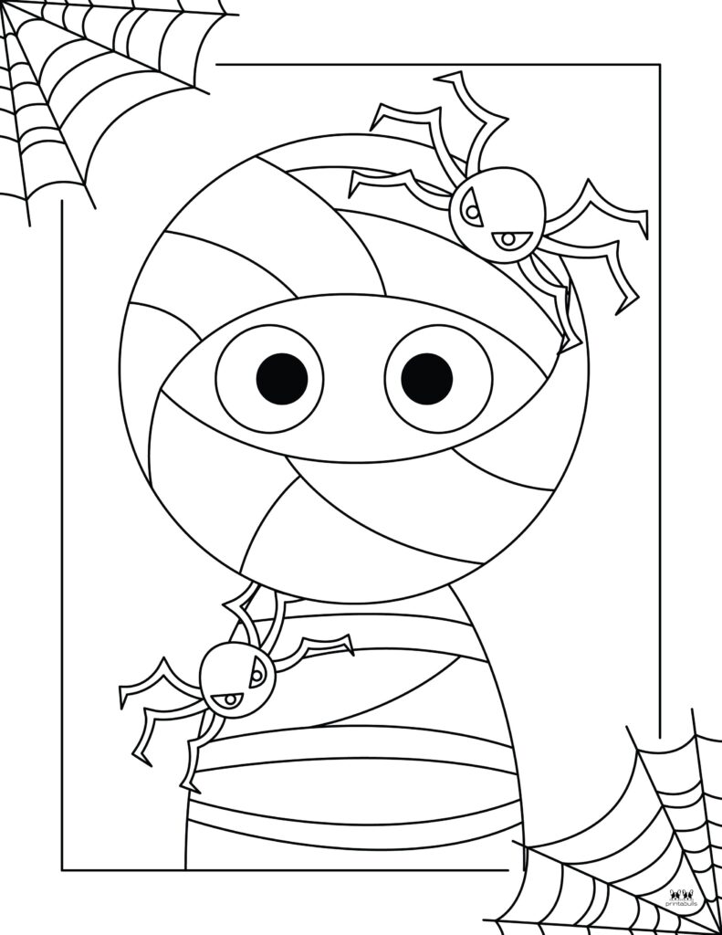 Mummy coloring pages templates