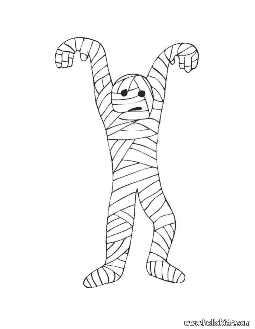 Scary mummy coloring pages