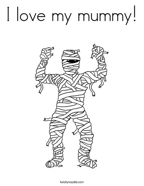 I love my mummy coloring page