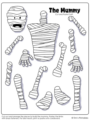 Mummy cut and paste â tims printables